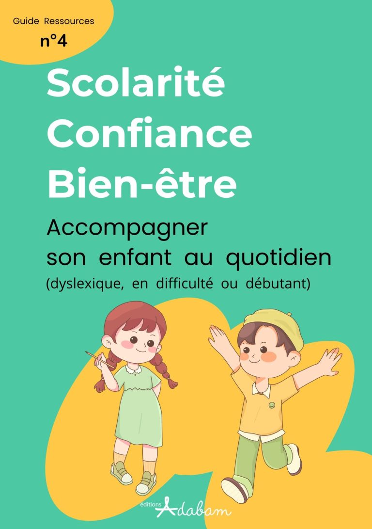 Guide sur la scolarité et le bien-être des enfants avec illustrations d'enfants.